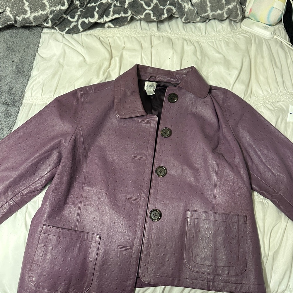 Chico's Lavender Leather Jacket - image 6